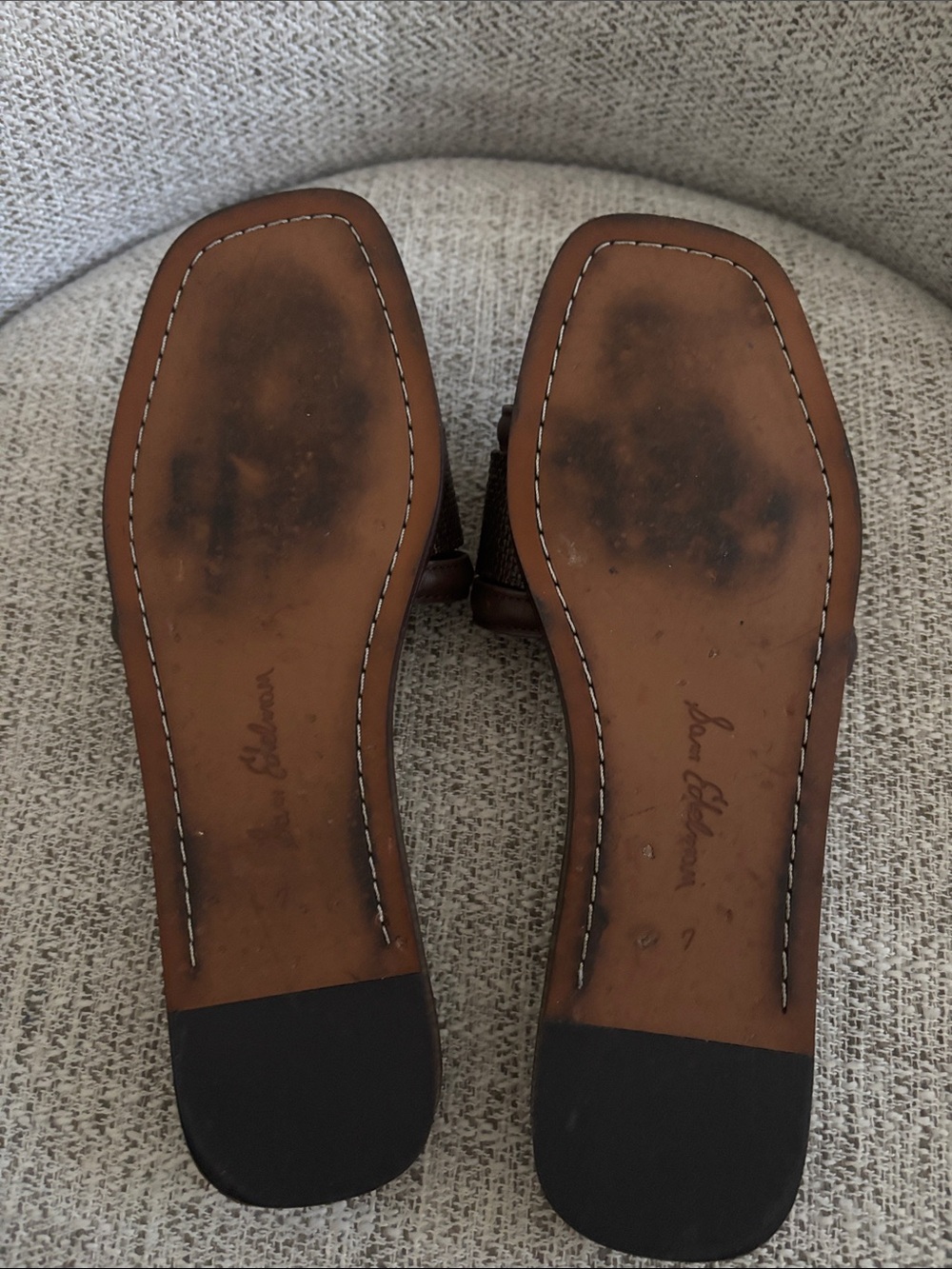 Sam Edelman Brown Textured Slide Mules - Picture 5 of 6